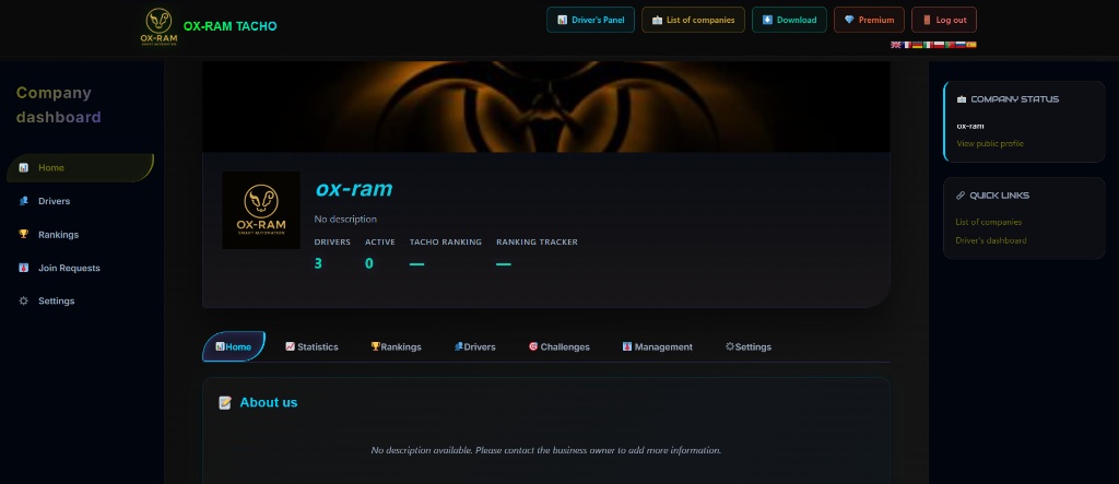 Logi i statystyki VTC Manager